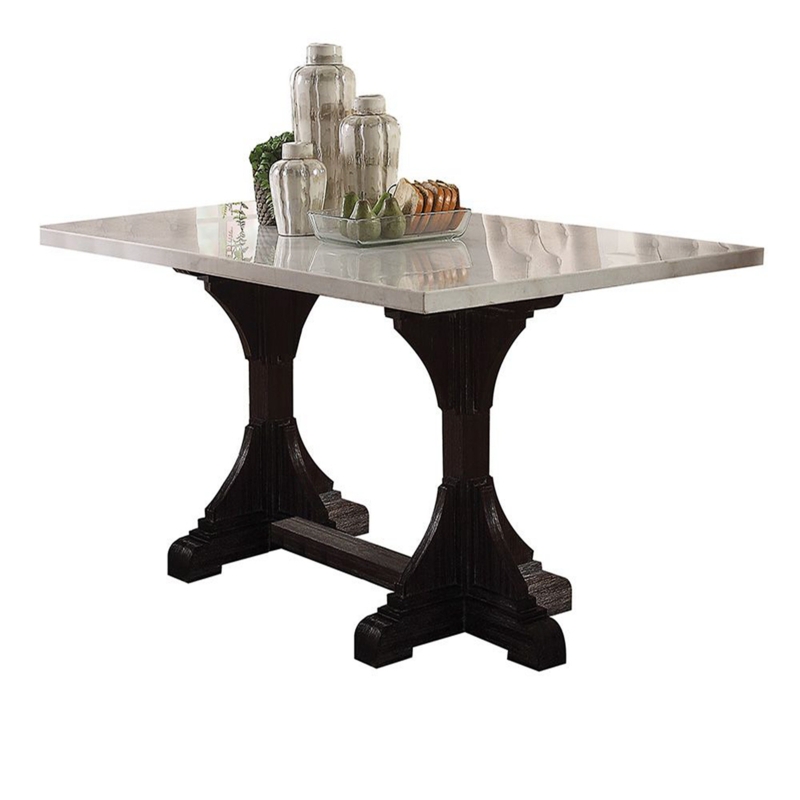 Richlands Marble Top Solid Wood Base Dining Table