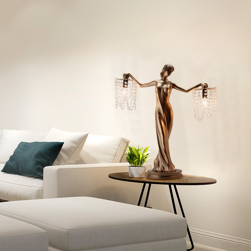 Roine 23.75"H Grecian Goddess Beaded Table Lamp