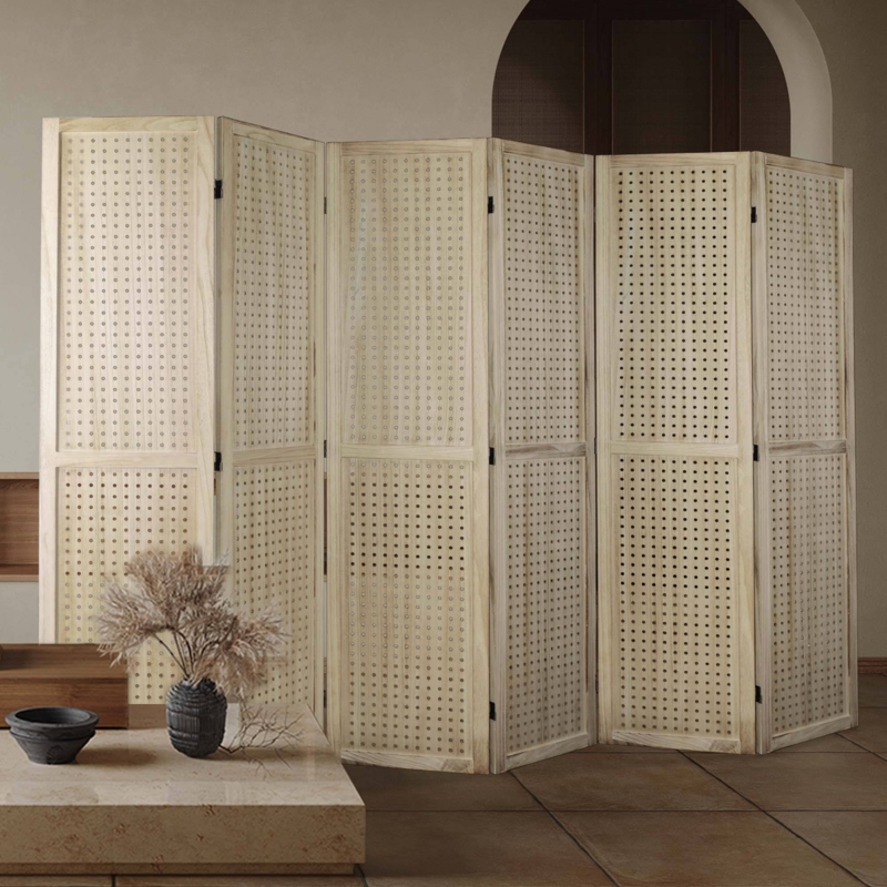Room Divider Pegboard Display Folding Privacy Screen