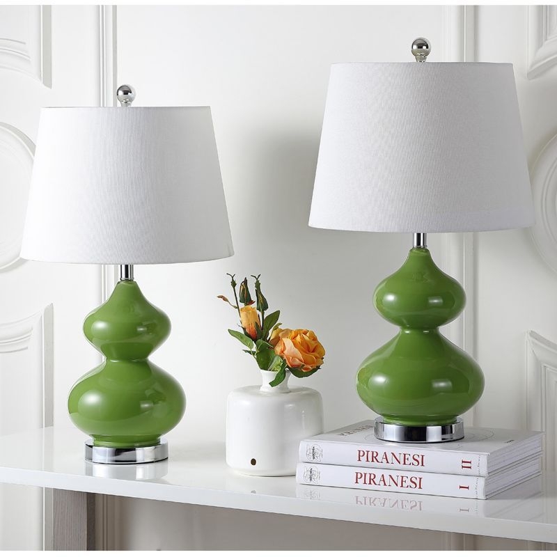 Safavieh Eva Double Gourd 2-pc. Glass Lamp Set, Blue