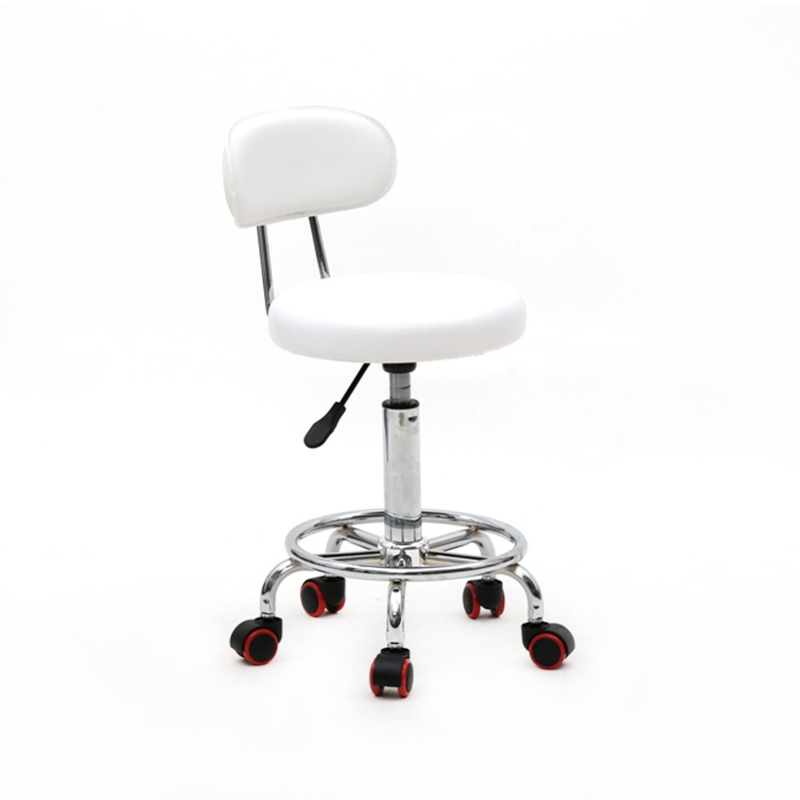 Salon Backed Adjustable Height Lab Stool with Wheels