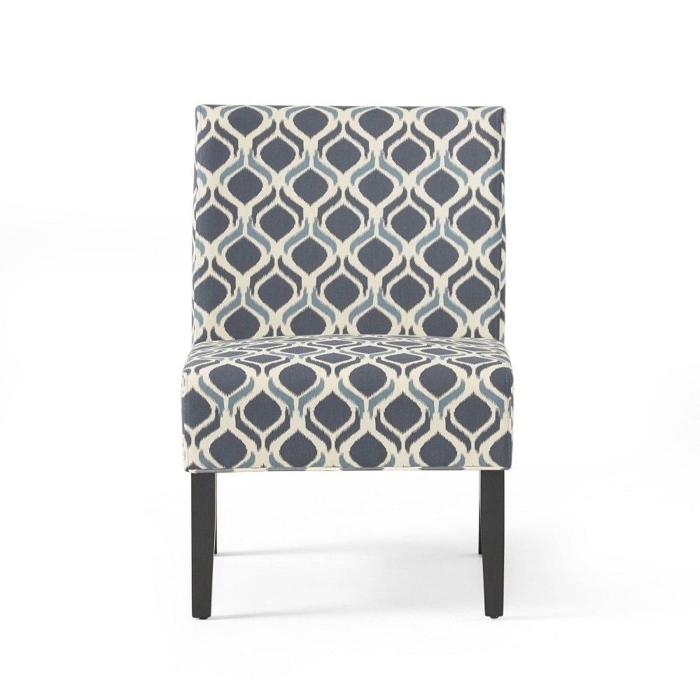 Saloon Fabric Print Accent Chair - Blue + Navy - Christopher Knight Home