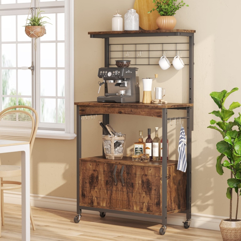 Saluda 31.5'' Metal Baker's Rack with Microwave Compatibility