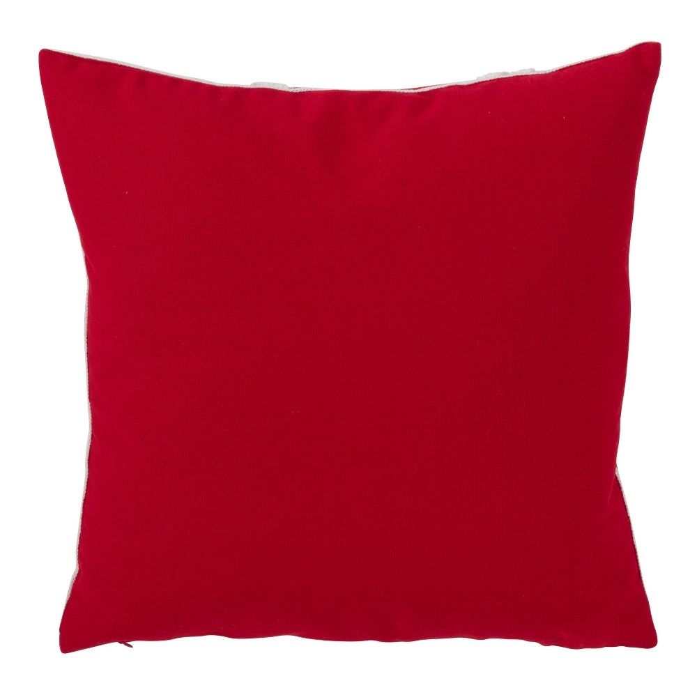Saro Lifestyle Cotton Blend Christmas Pillow With Down Filling And Snowflake Design, 18", Red