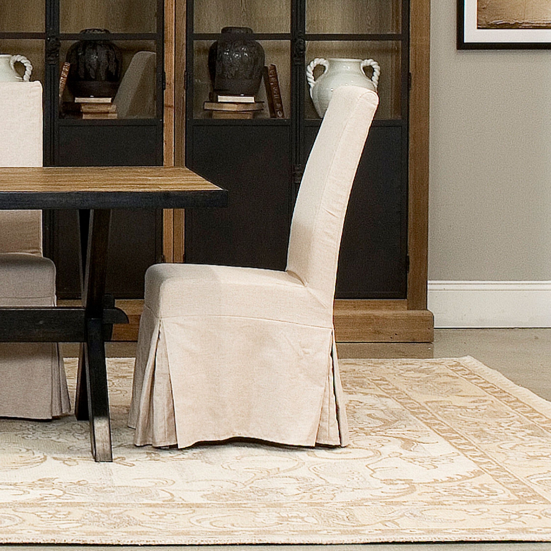 Sarreid Ltd. Draped Side Chair (Set of 2) - Color: Beige