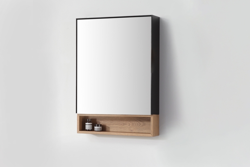 Selin 24'' W 33.5'' H Surface Frameless Medicine Cabinet with Mirror and 4 Fixed Shelves