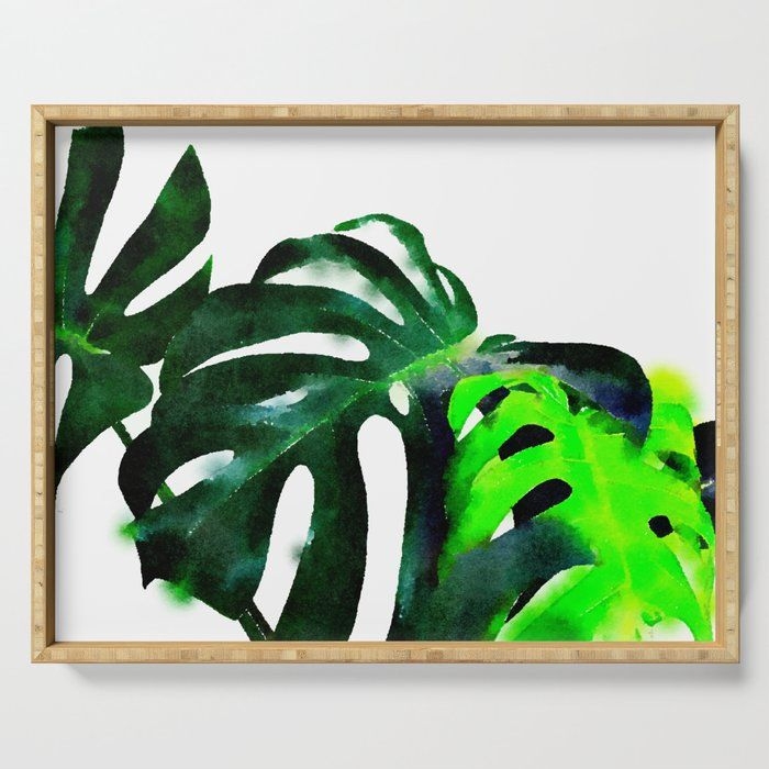 Serving Tray | Fresh Leaves by 83 Oranges Free Spirits - 18" x 14" x 1.75" - Society6
