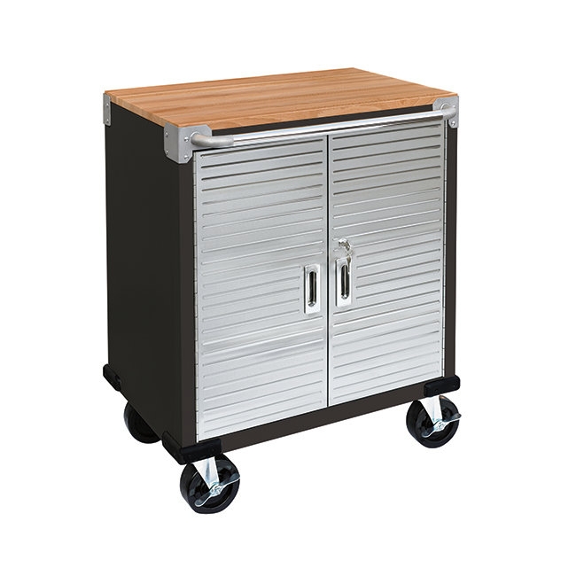 Seville Classics UltraHD 2-Door Rolling Cabinet, Graphite