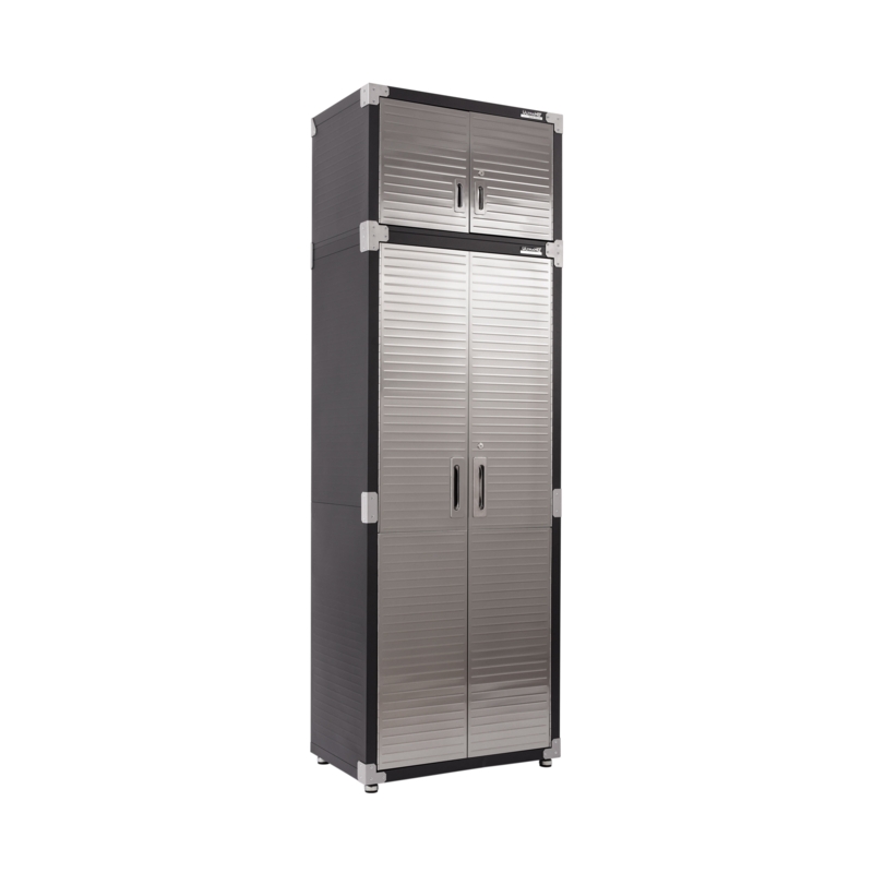 Seville Classics UltraHD 2-Piece Storage Cabinet Set, Graphite, 30" W x 18" D x 90.5" H