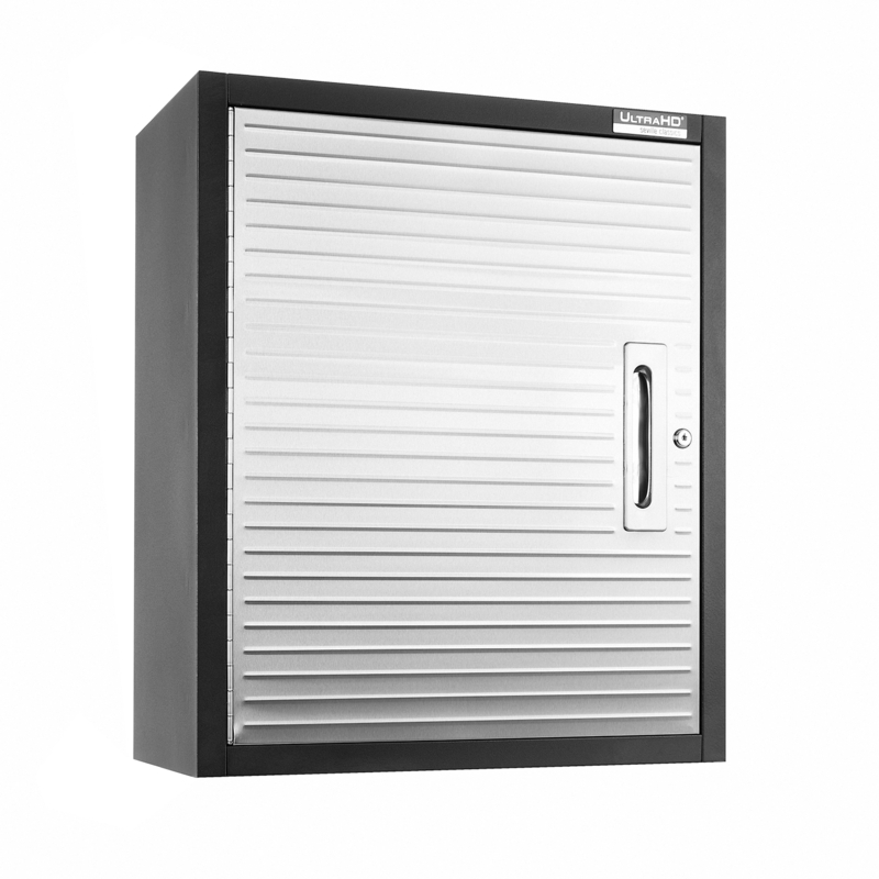 Seville Classics UltraHD Single Door Wall Cabinet, Graphite, 24" W x 12" D x 28" H