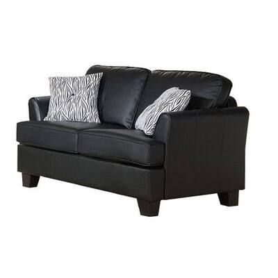 Signature Home SignatureHome Alexandria Leather Love Seat Black