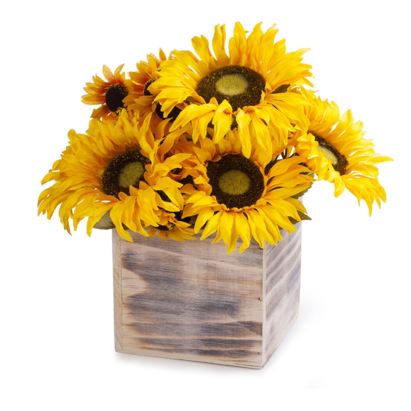 Silk Sunflower Arrangement in Planter