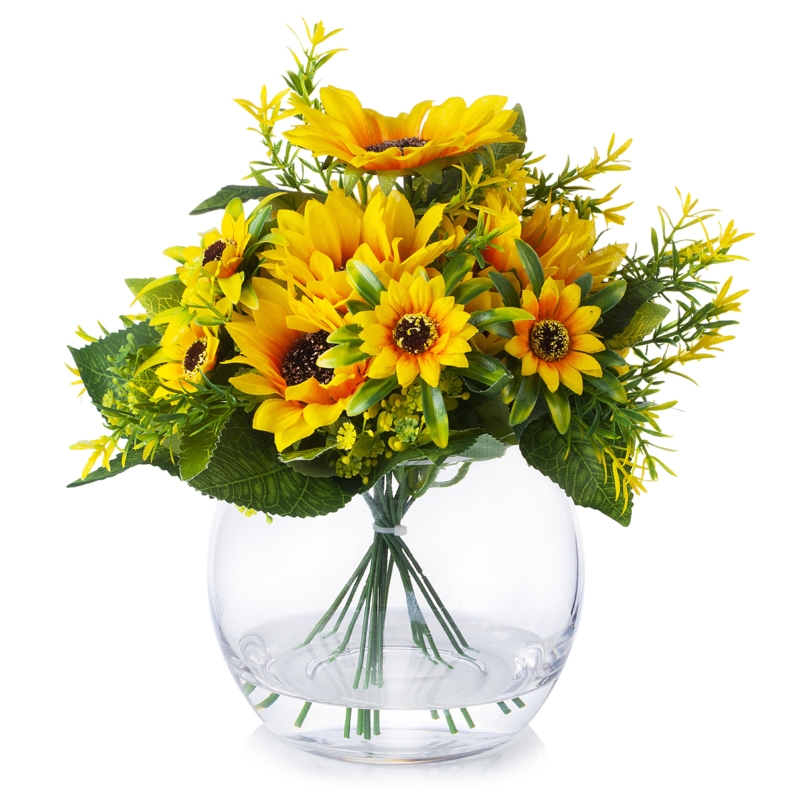 Silk Sunflower Arrangement in Vase