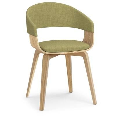 Simpli Home Lowell Acid Green Bentwood Dining Chair with Light Wood