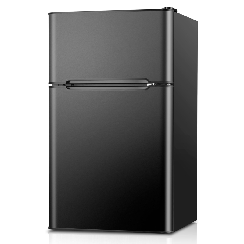 Simzlife Double Door 3.2 cu. ft. Freestanding Convertible Mini Fridge with Freezer