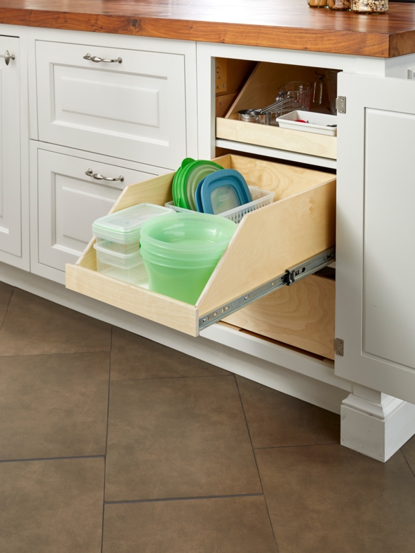 Slide-A-Shelf Made-To-Fit 8 Inch High Side Slide-Out Shelf Full Extension Rails with Soft Close