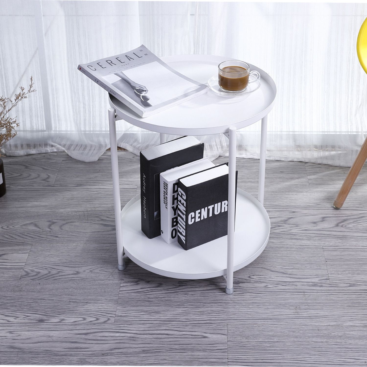 Small Round Coffee Table - White / 5.5kg