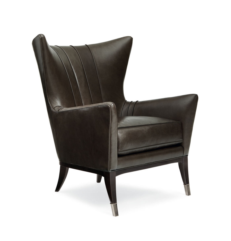 So Welt Done Leather Wingback Chair