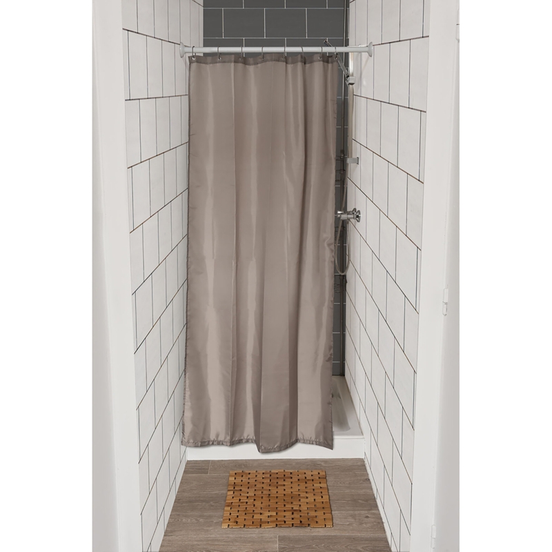 Solid Colors Stall Shower Curtain Half Size Polyester + 8 Hooks