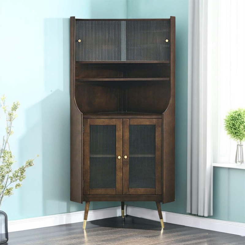 Solid wood corner China cabinet display cabinet