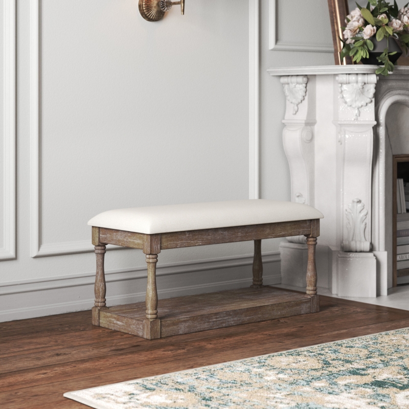 Sonia Linen Upholstered Storage Bench