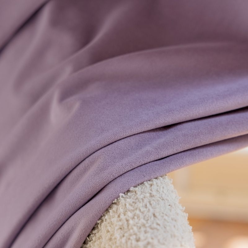 Sophora - Rideau Ignifuge LOUISY, Tissu en Velours, 17 Couleurs Violet Taro