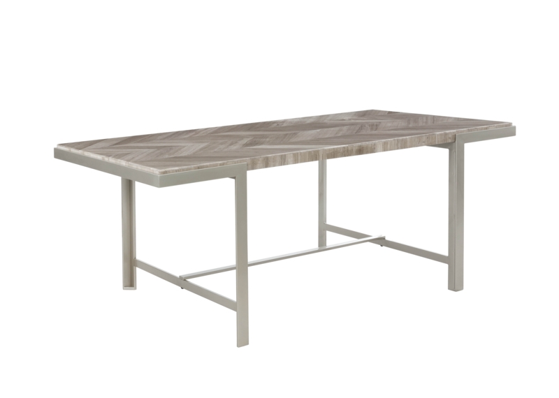 Staciann Marble Top Metal Base Dining Table