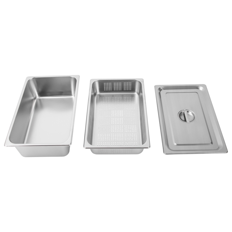 Stainless Steel Perforated Steam Pan with Lid
