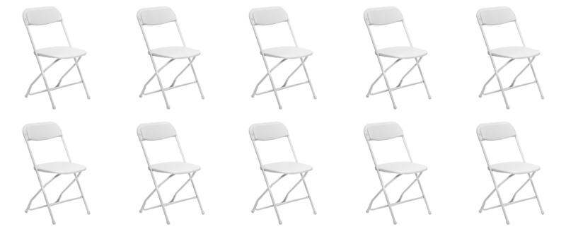 Stars Chairs Plastic Stackable Folding Chair (Set of 10)