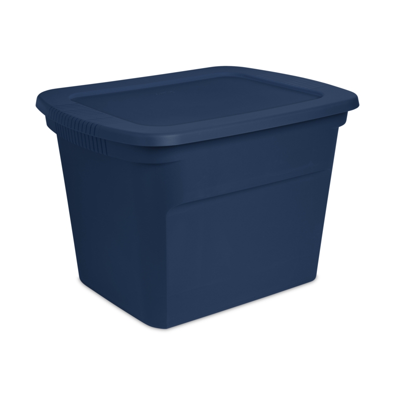 Sterilite 18 Gal Storage Tote, Stackable Bin, Lid, Container Organizes Clothes in Closet, Basement (Set of 8)