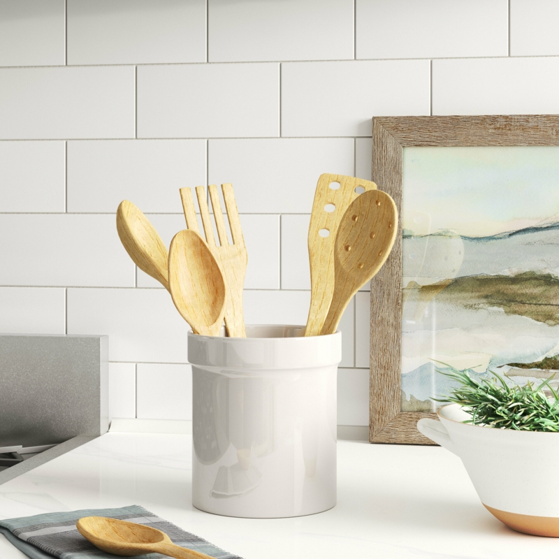 Stoneware Tool Holder Utensil Crock
