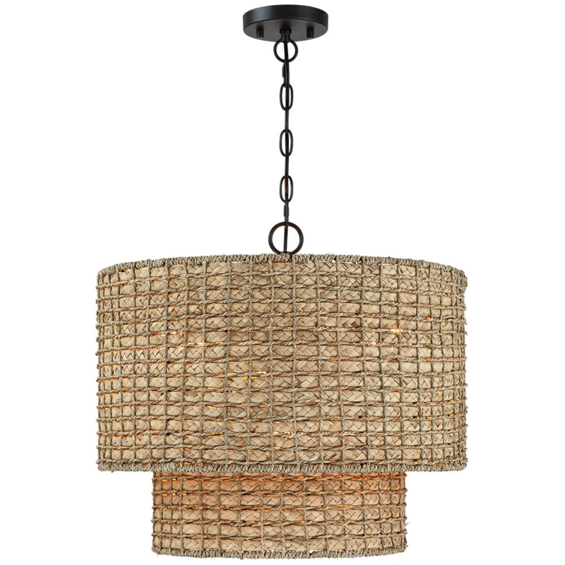 Stutz 4 - Light Rattan Dimmable Chandelier