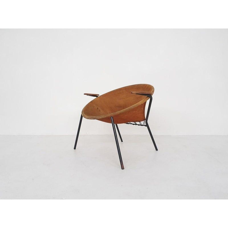 Suede Balloon Chair by Hans Olsen for Lea Design, Denmark, 1950s