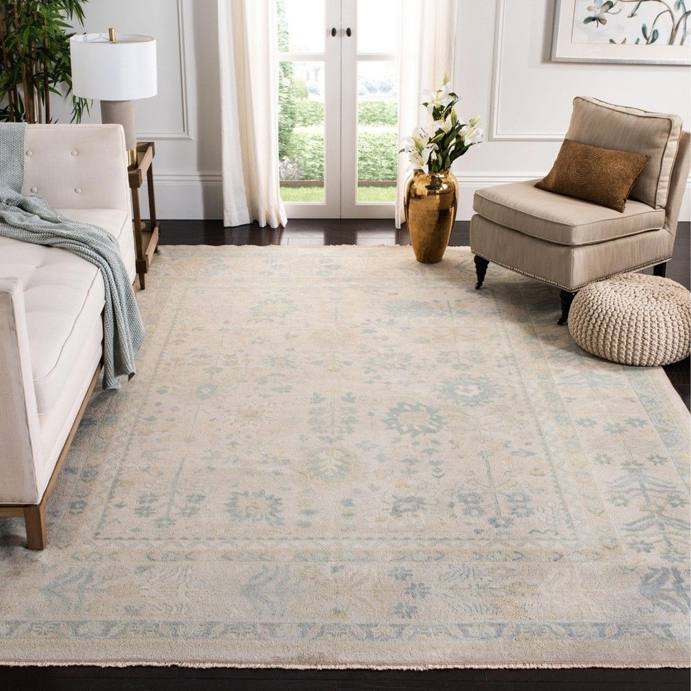 Sultanabad SUL1065 Hand Knotted Area Rug - Ivory/Blue - 9'x12' - Safavieh.