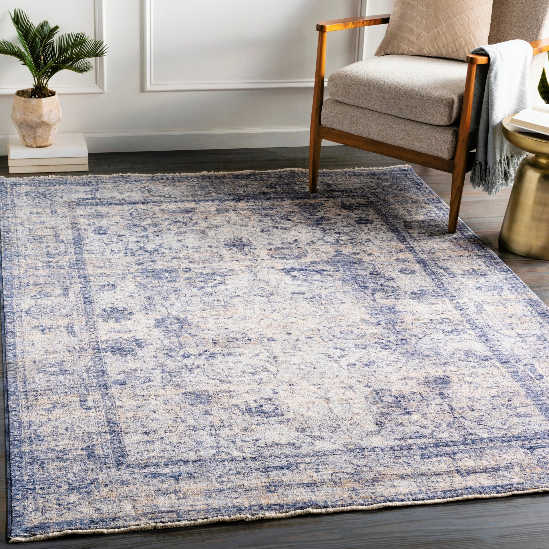 Surya Lincoln Rug - 23902 - Color: Navy, Denim; Size: 3'3" x 8'
