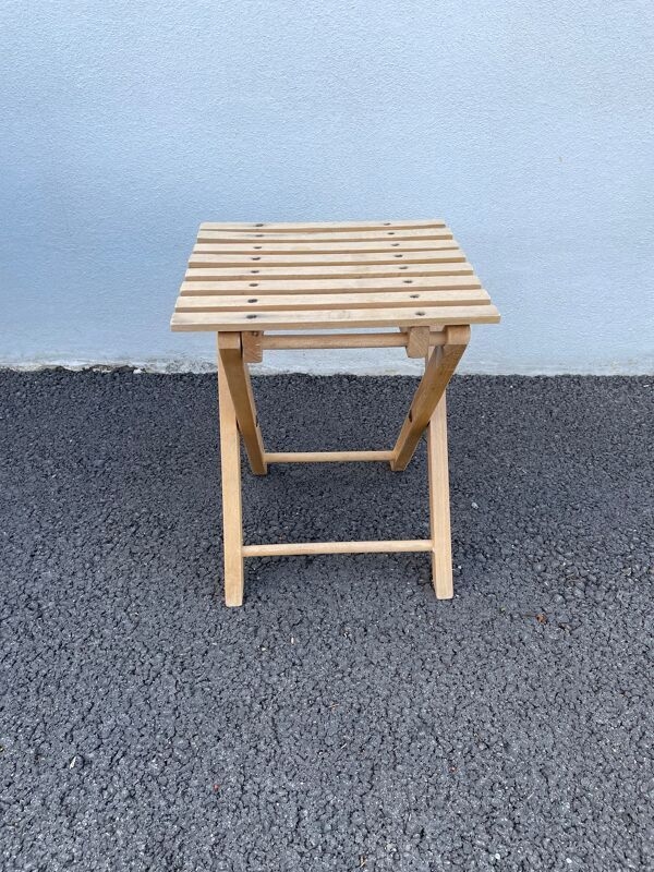 Tabouret pliant en bois vintage
