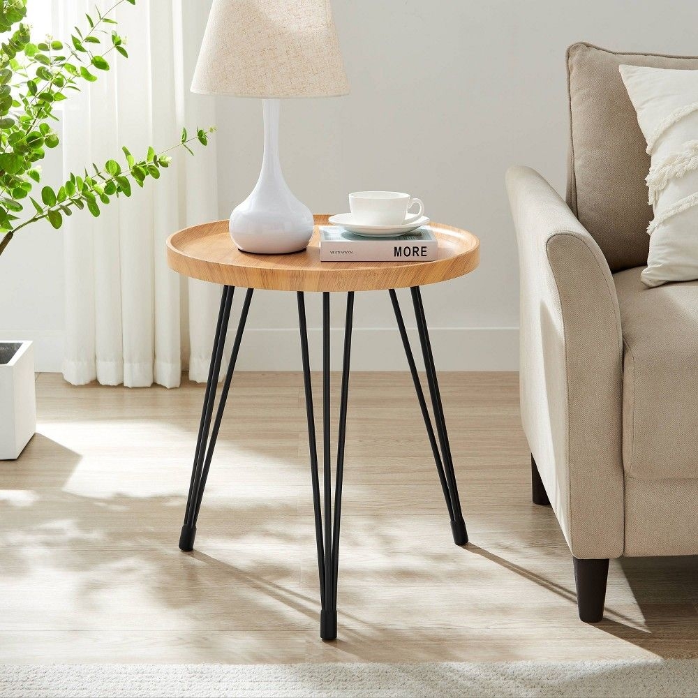 Tadao Round Mid-Century Modern Side Table Bamboo - Danya B.