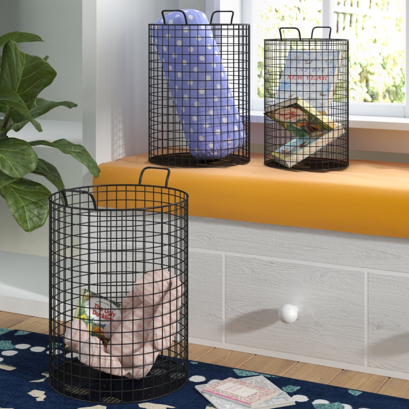 Tall Cylinder Wire Bins Basket