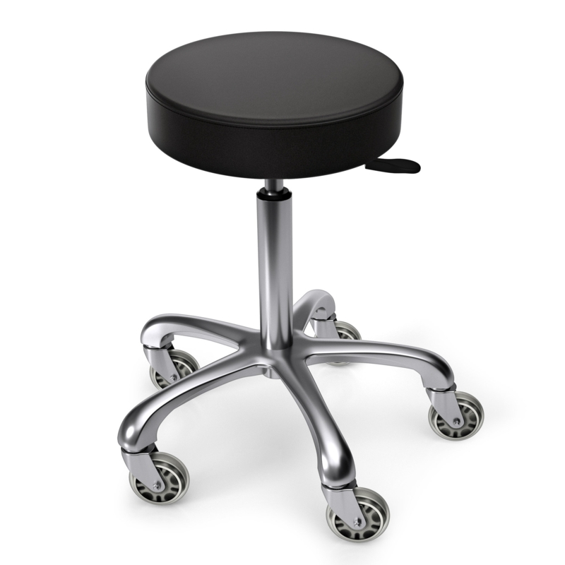 TASALON Rolling Stool - Adjustable Stool with Wheels - Soft Swivel Workbench Stool