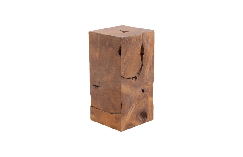 Teak Square Pedestal Plant Stand