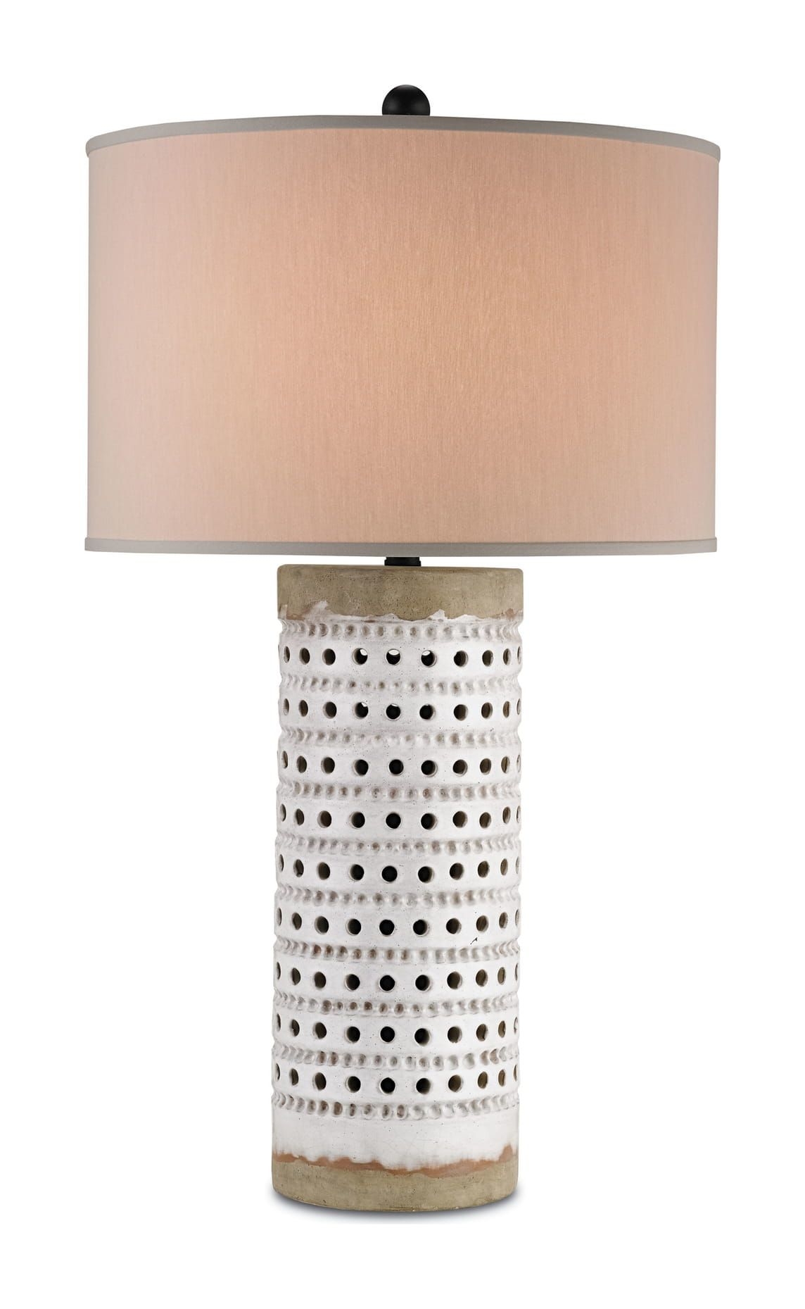 Terrace Table Lamp - Finish: Antique White Crackle, Satin Black