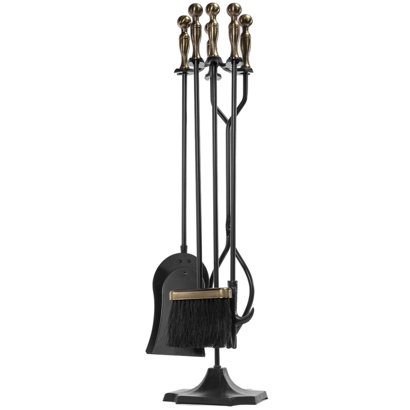 Terrence 5 Piece Iron Fireplace Tool Set