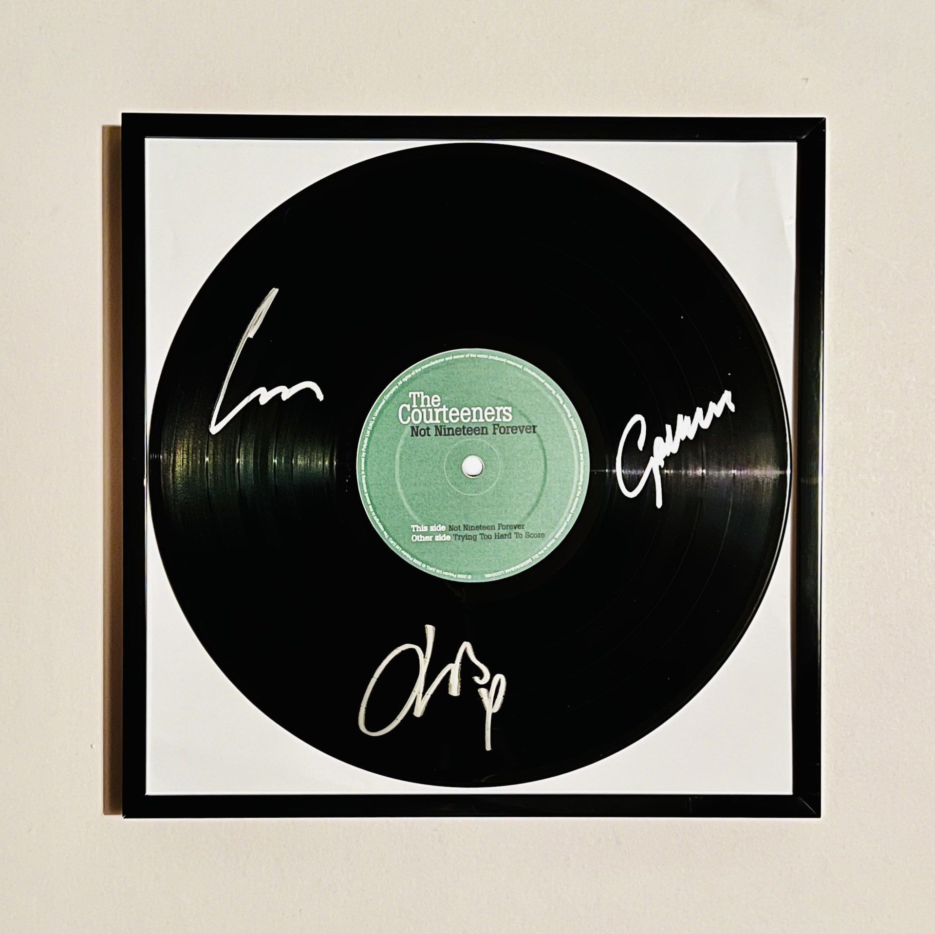 The Courteeners Not Nineteen Forever Autographed Vinyl Record Framed