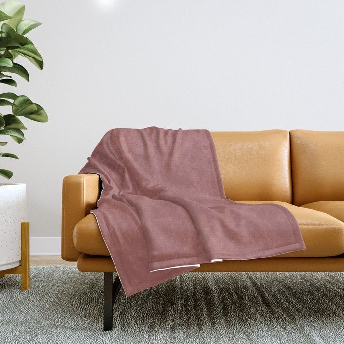 Throw Blanket | Medium Dusky Plum Solid Color by Kierkegaard Design Studio - 51" x 60" Blanket - Society6