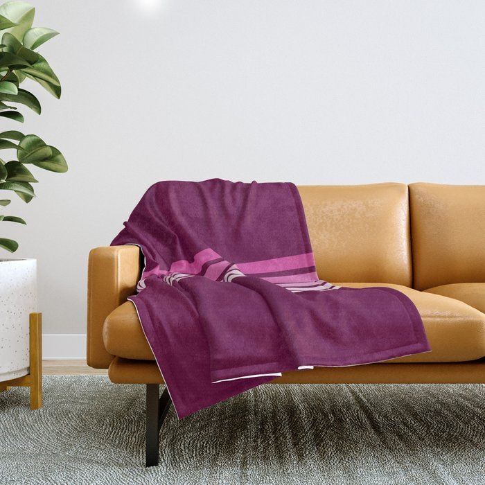 Throw Blanket | Pink Purple Retro Stripes by Alphaomega - 51" x 60" Blanket - Society6