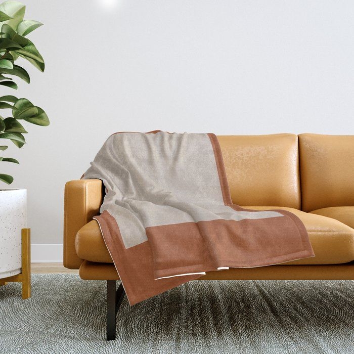 Throw Blanket | Simple Framed Square In Clay And Putty by Kierkegaard Design Studio - 51" x 60" Blanket - Society6