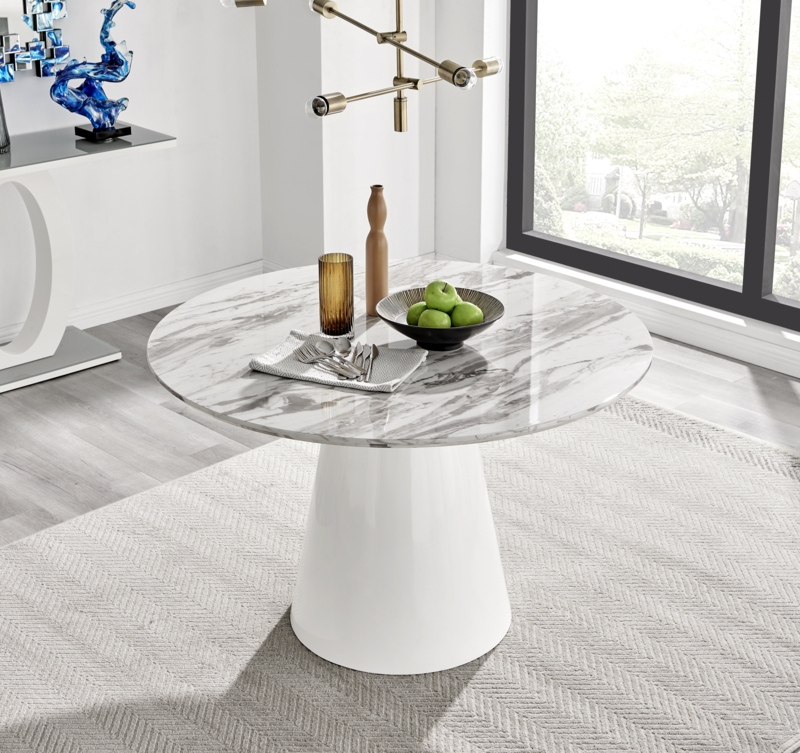 Tierra Statement Pedestal Round Dining Table - Luxury Modern Design