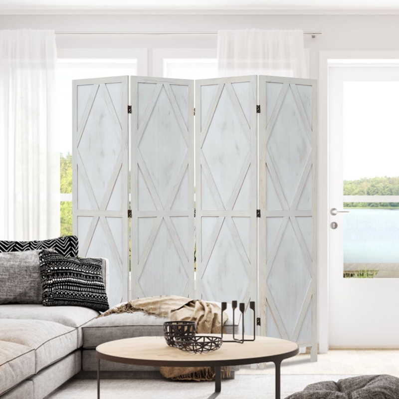 Tila 25.038'' W x 26.091'' H 4 - Panel Solid Wood Folding Room Divider