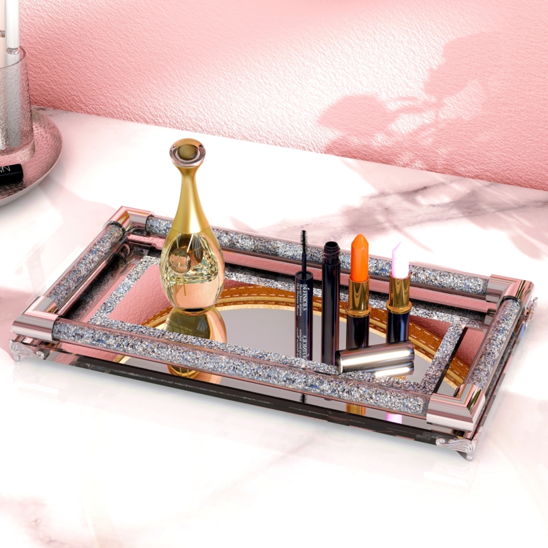 Tokuichi 12.5" Mirrored Glass Perfume Tray