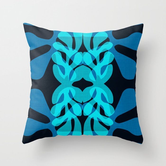 Tribal Leaves Throw Pillow - Cover (16" x 16") With Pillow Insert - Indoor Pillow